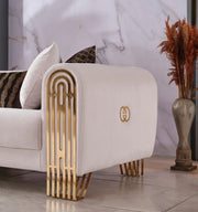 Monaco 3-pieces (Sofa & Loveseat & Chair) Livingroom Set Cream in Cream - 101-MON-LV925-321