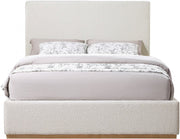 Monaco Boucle Fabric King Bed Cream - Gate FurnitureKing Bed