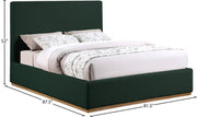 Monaco Boucle Fabric King Bed Green - Gate FurnitureKing Bed