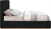 Monaco Boucle Fabric Queen Bed Black - Gate FurnitureQueen Bed