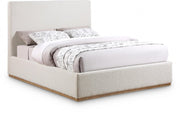 Monaco Boucle Fabric Queen Bed Cream - Gate FurnitureQueen Bed