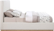 Monaco Boucle Fabric Queen Bed Cream - Gate FurnitureQueen Bed