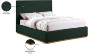 Monaco Boucle Fabric Queen Bed Green - Gate FurnitureQueen Bed