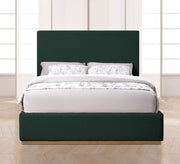 Monaco Boucle Fabric Queen Bed Green - Gate FurnitureQueen Bed