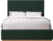 Monaco Boucle Fabric Queen Bed Green - Gate FurnitureQueen Bed