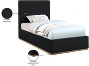 Monaco Boucle Fabric Twin Bed Black - Gate FurnitureTwin Bed