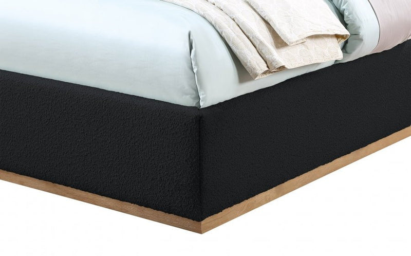 Monaco Boucle Fabric Twin Bed Black - Gate FurnitureTwin Bed
