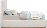Monaco Boucle Fabric Twin Bed Cream - Gate FurnitureTwin Bed