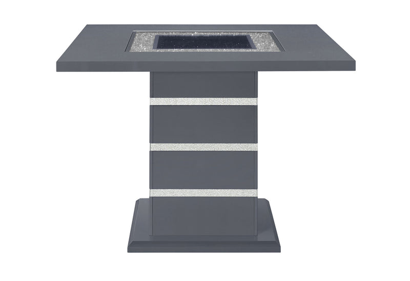 Monaco Dark Grey Bar Table And 6 Monaco Dark Grey Bar Stools - MONACO-BT-DARK GREY+MONACO-BS-DARK GREY 7PC