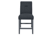 Monaco Dark Grey Bar Table And 6 Monaco Dark Grey Bar Stools - MONACO-BT-DARK GREY+MONACO-BS-DARK GREY 7PC