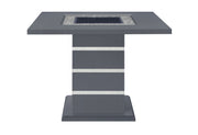 Monaco Dark Grey Bar Table And 8 Monaco Dark Grey Bar Stools - MONACO-BT-DARK GREY+MONACO-BS-DARK GREY 9PC