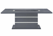 Monaco Dark Grey Dining Table And 4 Monaco Dark Grey Dining Chairs - MONACO-DT-DARK GREY+MONACO-DC-DARK GREY