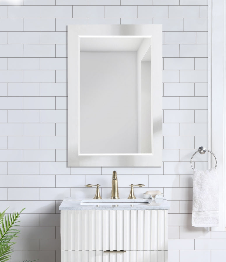 Monad Birch Veneer Frame Mirror in White - 400White-24M