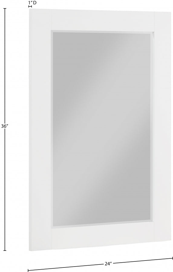 Monad Birch Veneer Frame Mirror in White - 400White-24M