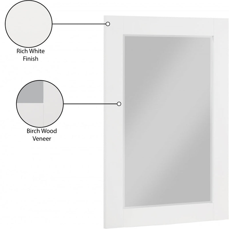 Monad Birch Veneer Frame Mirror in White - 400White-24M