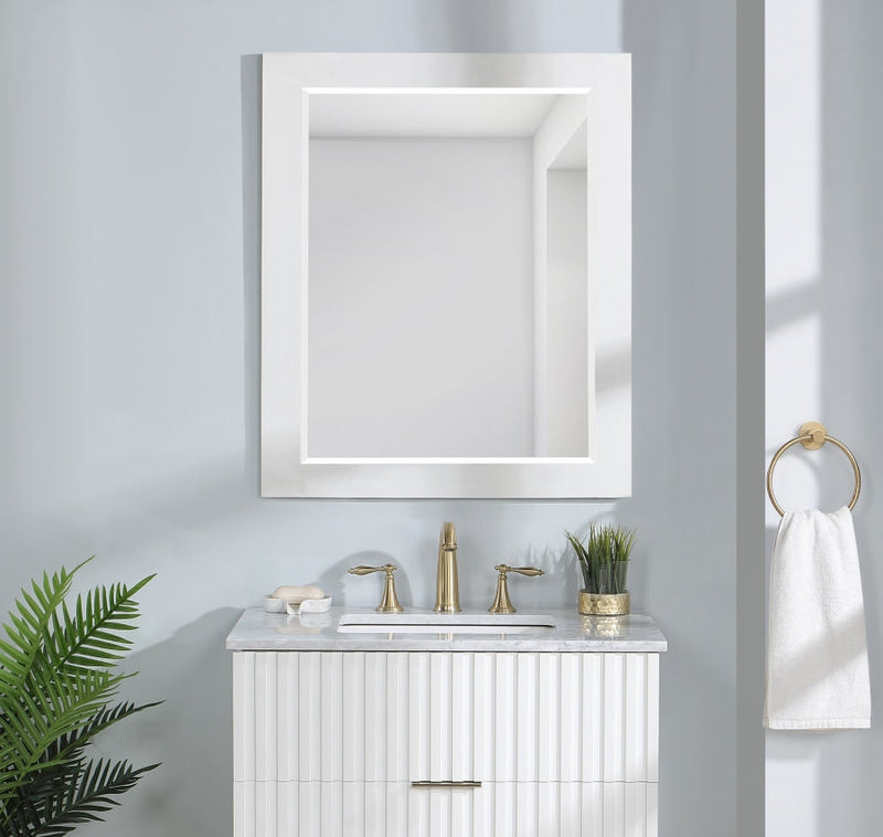Monad Birch Veneer Frame Mirror in White - 400White-30M