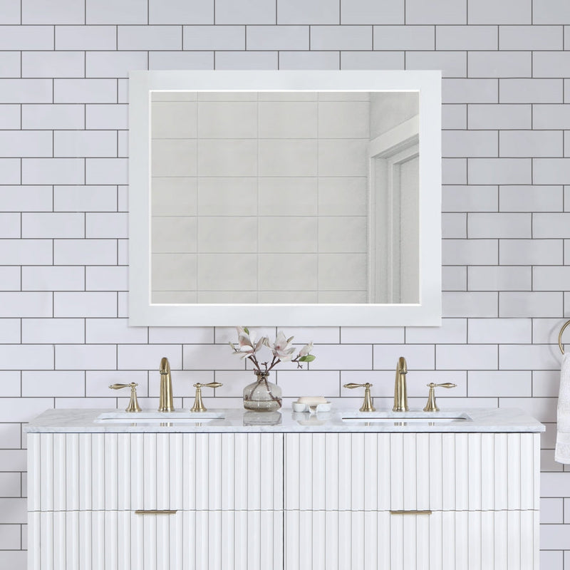 Monad Birch Veneer Frame Mirror in White - 400White-44M