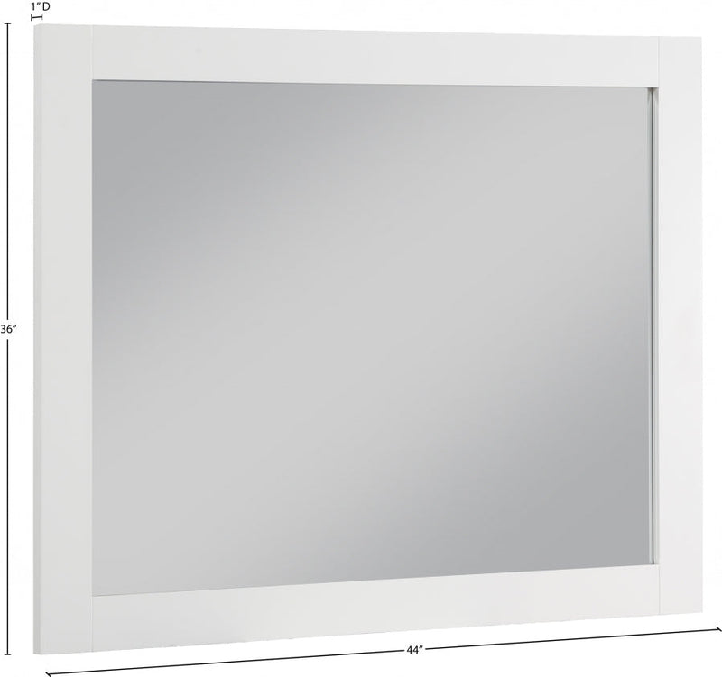Monad Birch Veneer Frame Mirror in White - 400White-44M