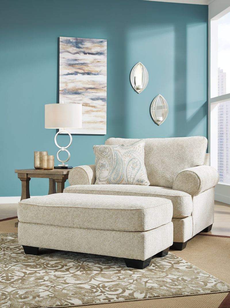 Monaghan Chair and Ottoman in Sandstone - PKG001876