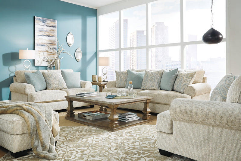 Monaghan Sofa, Loveseat, Chair and Ottoman in Sandstone - PKG001877