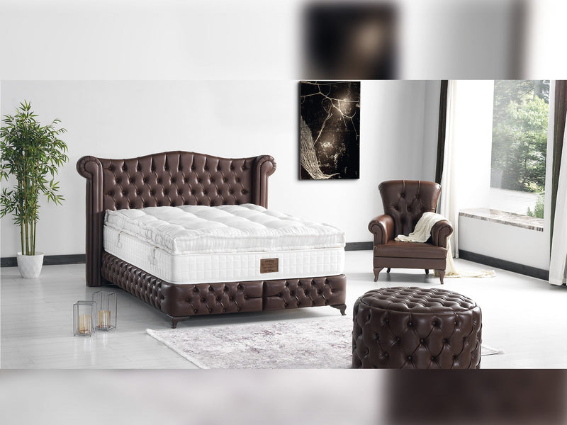 Monalisa Storage Bed With Headboard Brown - Queen in Brown - 110-MON-BRW-150-SB