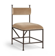 Monarch Velvet Performance Fabric Upholstered Dining Chair in Beige, Set of 2 - 75035Beige-C