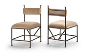Monarch Velvet Performance Fabric Upholstered Dining Chair in Beige, Set of 2 - 75035Beige-C