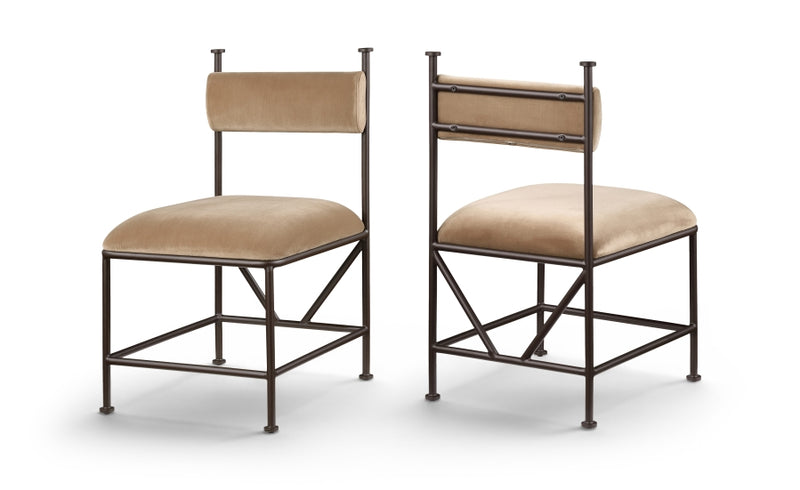 Monarch Velvet Performance Fabric Upholstered Dining Chair in Beige, Set of 2 - 75035Beige-C