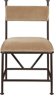Monarch Velvet Performance Fabric Upholstered Dining Chair in Beige, Set of 2 - 75035Beige-C