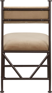 Monarch Velvet Performance Fabric Upholstered Dining Chair in Beige, Set of 2 - 75035Beige-C