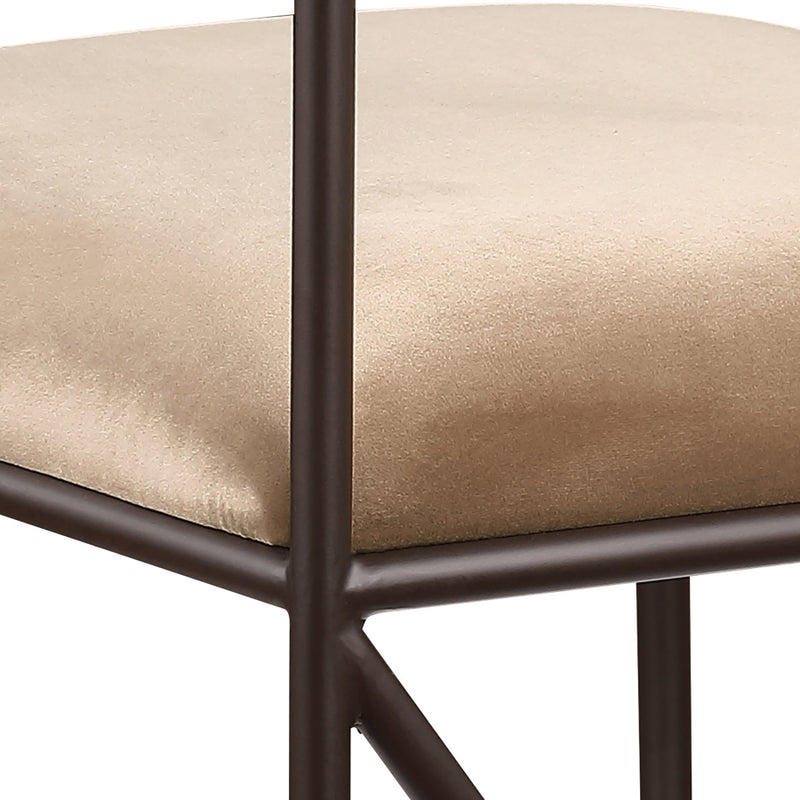 Monarch Velvet Performance Fabric Upholstered Dining Chair in Beige, Set of 2 - 75035Beige-C