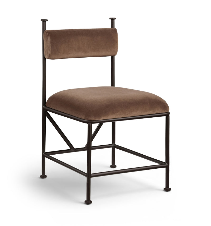 Monarch Velvet Performance Fabric Upholstered Dining Chair in Brown, Set of 2 - 75035Brown-C