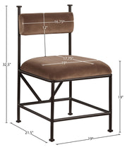 Monarch Velvet Performance Fabric Upholstered Dining Chair in Brown, Set of 2 - 75035Brown-C