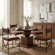 Monarch Velvet Performance Fabric Upholstered Dining Chair in Brown, Set of 2 - 75035Brown-C