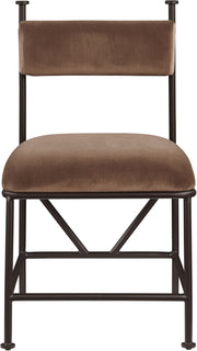 Monarch Velvet Performance Fabric Upholstered Dining Chair in Brown, Set of 2 - 75035Brown-C