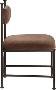 Monarch Velvet Performance Fabric Upholstered Dining Chair in Brown, Set of 2 - 75035Brown-C