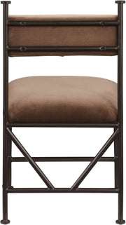 Monarch Velvet Performance Fabric Upholstered Dining Chair in Brown, Set of 2 - 75035Brown-C