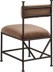 Monarch Velvet Performance Fabric Upholstered Dining Chair in Brown, Set of 2 - 75035Brown-C