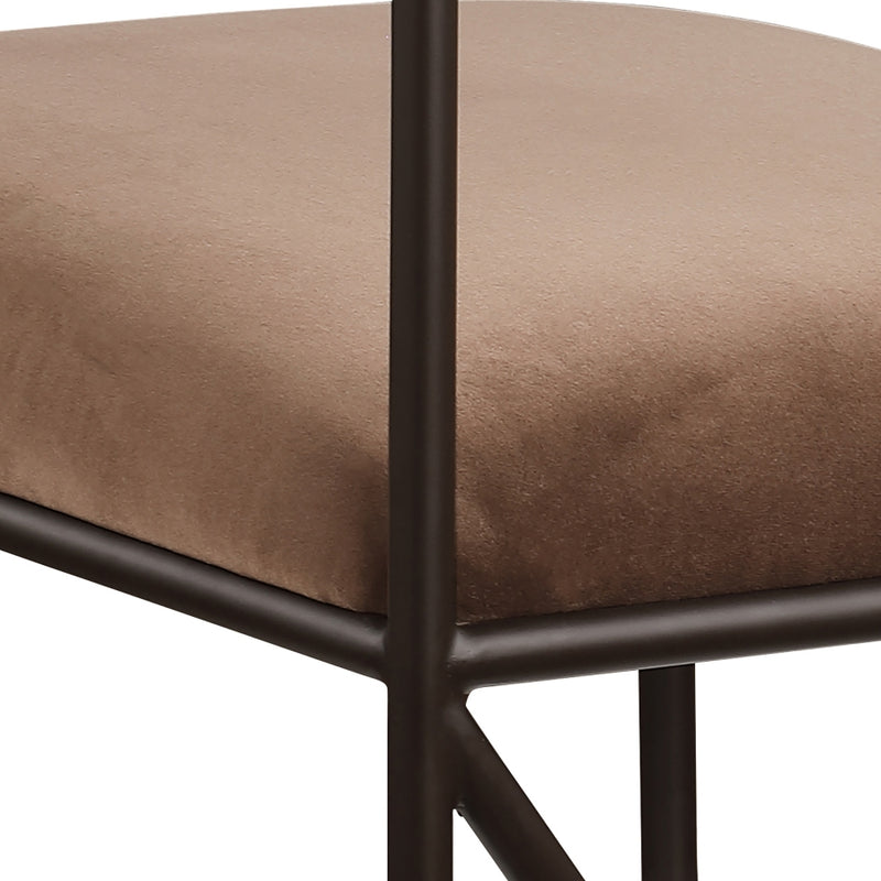 Monarch Velvet Performance Fabric Upholstered Dining Chair in Brown, Set of 2 - 75035Brown-C