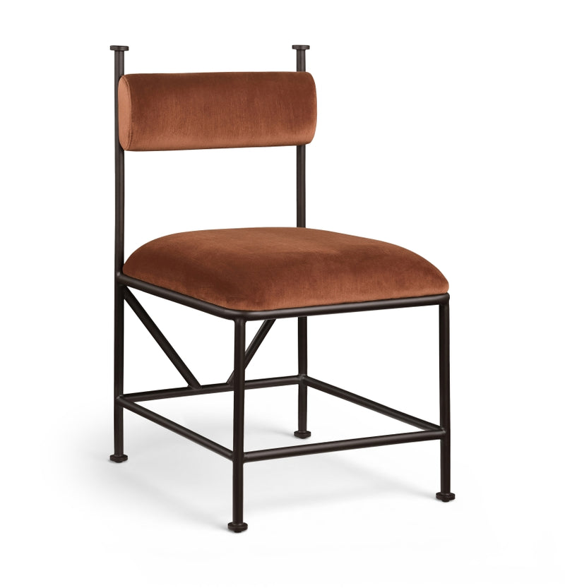 Monarch Velvet Performance Fabric Upholstered Dining Chair in Cognac, Set of 2 - 75035Cognac-C