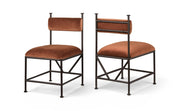 Monarch Velvet Performance Fabric Upholstered Dining Chair in Cognac, Set of 2 - 75035Cognac-C