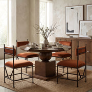 Monarch Velvet Performance Fabric Upholstered Dining Chair in Cognac, Set of 2 - 75035Cognac-C
