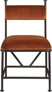 Monarch Velvet Performance Fabric Upholstered Dining Chair in Cognac, Set of 2 - 75035Cognac-C