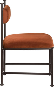 Monarch Velvet Performance Fabric Upholstered Dining Chair in Cognac, Set of 2 - 75035Cognac-C