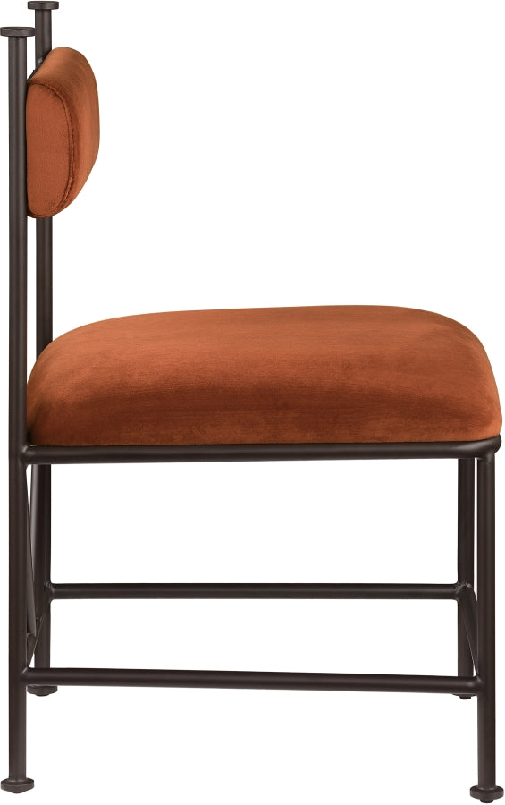 Monarch Velvet Performance Fabric Upholstered Dining Chair in Cognac, Set of 2 - 75035Cognac-C