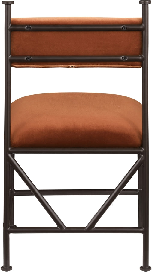 Monarch Velvet Performance Fabric Upholstered Dining Chair in Cognac, Set of 2 - 75035Cognac-C