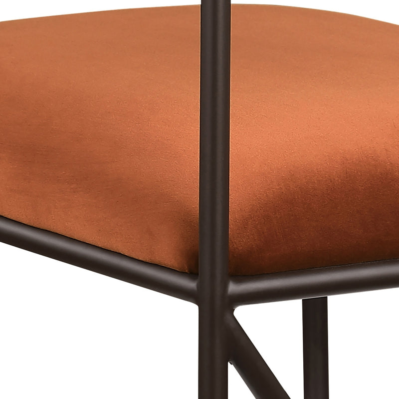 Monarch Velvet Performance Fabric Upholstered Dining Chair in Cognac, Set of 2 - 75035Cognac-C