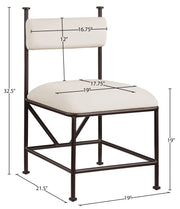 Monarch Velvet Performance Fabric Upholstered Dining Chair in Cream, Set of 2 - 75035Cream-C