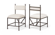 Monarch Velvet Performance Fabric Upholstered Dining Chair in Cream, Set of 2 - 75035Cream-C
