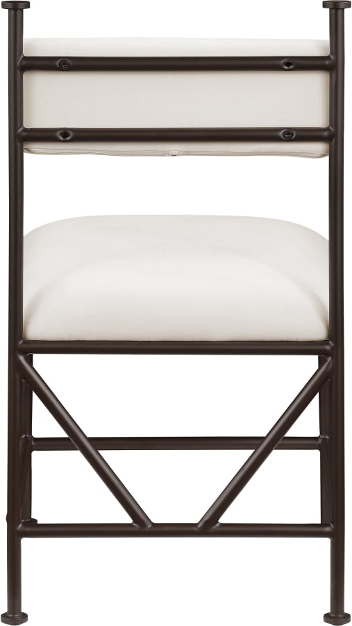 Monarch Velvet Performance Fabric Upholstered Dining Chair in Cream, Set of 2 - 75035Cream-C